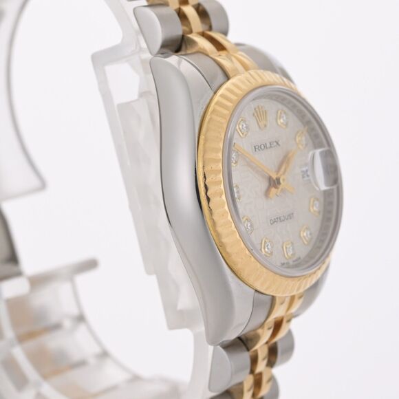 2007 Rolex Datejust 179173 Jubilee Diamond Dial 18k Gold 26mm Ladies Watch + Box - Picture 6 of 14